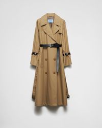 Prada - Double-Breasted Cotton Twill Trench Coat - Lyst