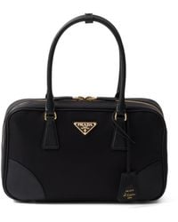 Prada - Bolso Re-Edition 1978 Mediano De Re-Nylon Y Piel Saffiano Con Dos Asas, Mujer - Lyst