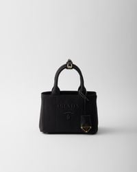 Prada - Jardinière Mini Cotton Canvas Handbag - Lyst