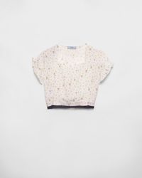 Prada - Floral Crop Top - Lyst