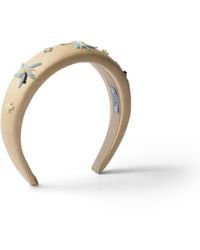 Prada - Embroidered Fabric Headband, /Light - Lyst