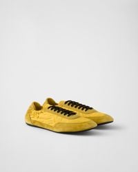 Prada - Re-Nylon And Suede Collapse Sneakers - Lyst