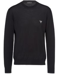 Prada - Superfine Wool Crew-Neck Sweater - Lyst