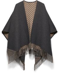 Prada - Reversible Wool And Cashmere Poncho - Lyst