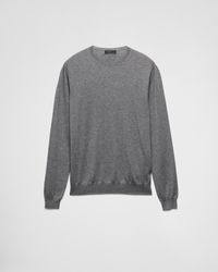 Prada - Pull À Col Rond En Cachemire Et Soie - Lyst