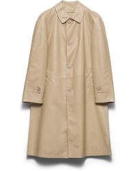 Prada - Nappa Leather Coat, Desert - Lyst