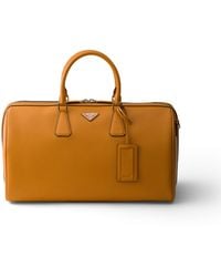Prada - Saffiano Leather Travel Bag - Lyst