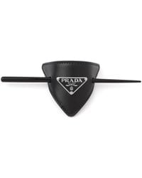 Prada - Leather Hair Clip - Lyst