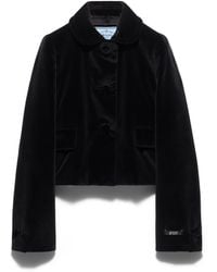 Prada - Single-Breasted Velvet Jacket - Lyst