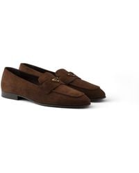 Prada - Suede Loafers - Lyst