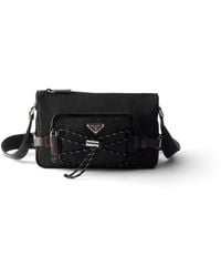 Prada - Speedrock Re-Nylon And Leather Shoulder Bag - Lyst