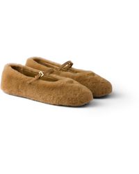 Prada - Shearling Ballerinas - Lyst