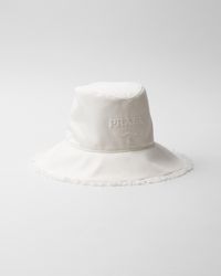Prada - Wide-Brimmed Drill Bucket Hat - Lyst