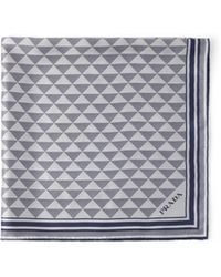 Prada - Printed Silk Scarf - Lyst