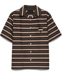 Prada - Camisa De Bolera De Algodón A Rayas, Hombre, Talla - Lyst