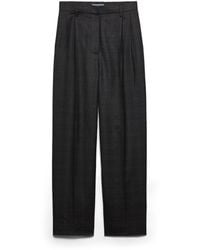 Prada - Checked Wool Pants - Lyst