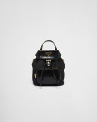 Prada - Small Re-nylon And Brushed Leather Backpack - Lyst