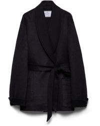 Prada - Single-Breasted Double Velour Caban Jacket - Lyst