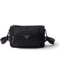Prada - Medium Re-Nylon And Saffiano Leather Shoulder Bag - Lyst