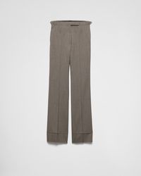 Prada - Belted Trousers - Lyst