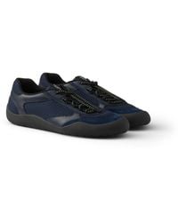 Prada - Speedrock Leather And Mesh Fabric Sneakers - Lyst
