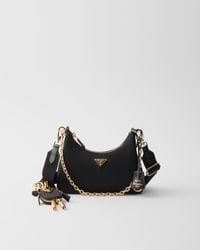 Prada - Re-Edition 2005 Re-Nylon And Saffiano Leather Bag With Charm - Lyst