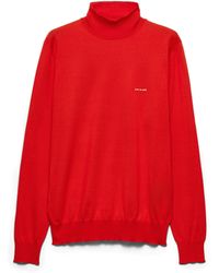 Prada - Cotton Mock Turtleneck Sweater - Lyst