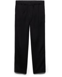 Prada - Cotton Fleece Pants With Re-Nylon Details - Lyst