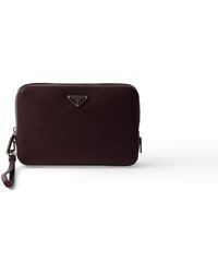 Prada - Saffiano Leather Clutch - Lyst