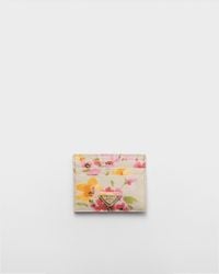 Prada - Floral-Print Saffiano Leather Card Holder - Lyst