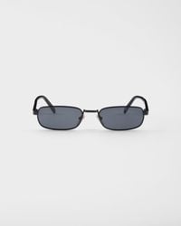 Prada - Sunglasses With The Iconic Metal Plaque - Lyst