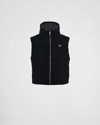 Prada - Hooded Technical Fabric Down Vest - Lyst