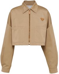 Prada - Giacca Con Logo Crop - Lyst