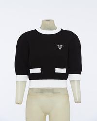 Prada - Contrast-Trim Sweater - Lyst