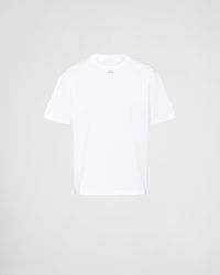 Prada - Stretch Cotton T-shirt With Logo - Lyst