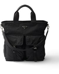 Prada - Bolso Tote Explore De Re-Nylon Y Piel, Hombre - Lyst