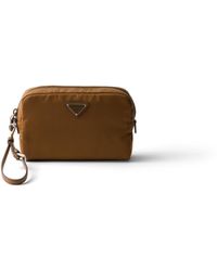 Prada - Small Re-Nylon Pouch, Brandy - Lyst