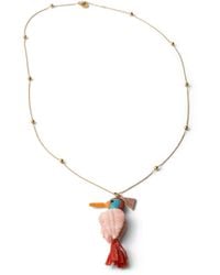 Prada - Metal And Crochet Necklace - Lyst