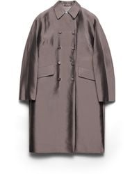 Prada - Double-Breasted Wool And Silk Coat - Lyst