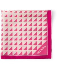 Prada - Printed Silk Twill Scarf 55 - Lyst