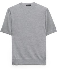 Prada - Short-Sleeved Silk Sweater - Lyst