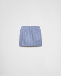 Prada - Striped Chambray Miniskirt - Lyst