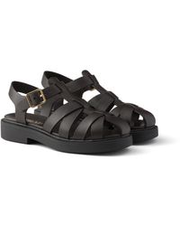 Prada - Leather Fisherman's Sandals - Lyst