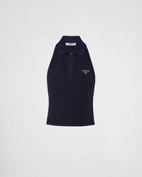 Prada - Poloshirt Aus Piqué - Lyst