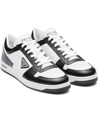 Prada - Downtown Colour-Block Leather Sneakers - Lyst