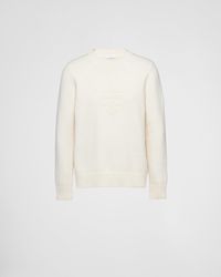 Prada - Wool And Cashmere Crew-neck Sweater - Lyst