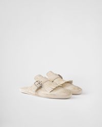Prada - Shuffle Fringed Leather Mules - Lyst