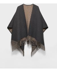 Prada - Reversible Wool And Cashmere Poncho - Lyst