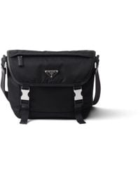 Prada - Re-Nylon And Saffiano Leather Shoulder Bag - Lyst