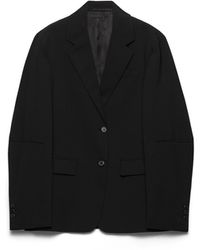 Prada - Chaqueta De Botonadura Simple En Lana Superfina, Mujer, Talla - Lyst